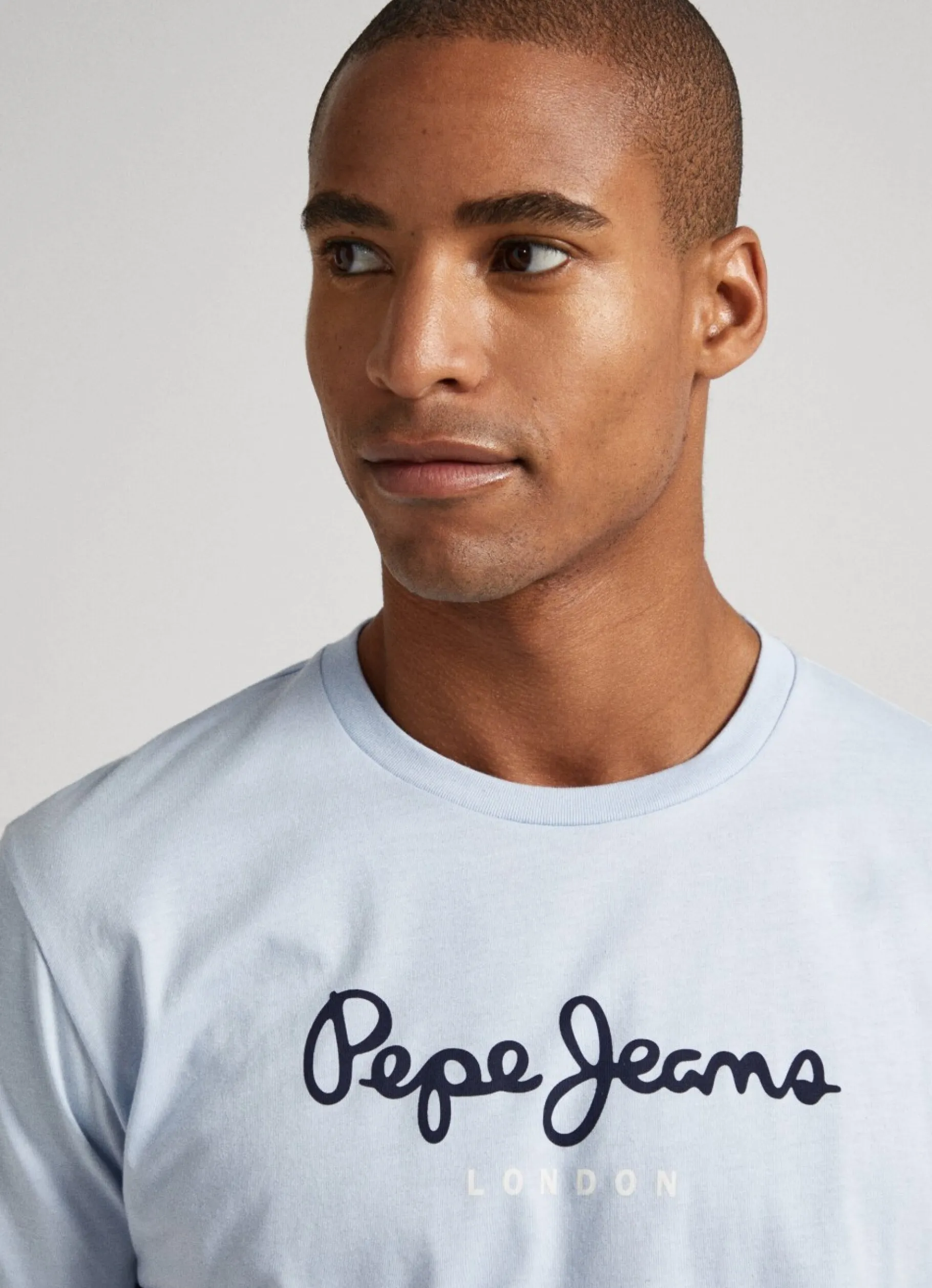 Men Pepe Jeans Printed Logo Cotton T-Shirt