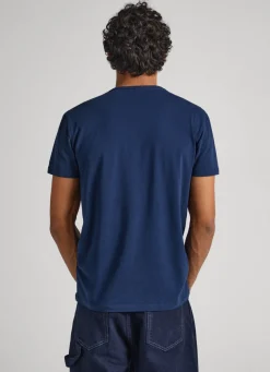 Men Pepe Jeans Printed Logo Cotton T-Shirt