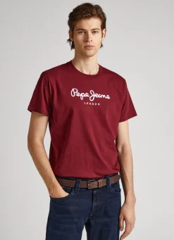 Men Pepe Jeans Printed Logo Cotton T-Shirt