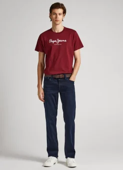 Men Pepe Jeans Printed Logo Cotton T-Shirt
