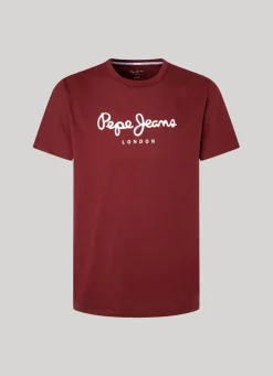 Men Pepe Jeans Printed Logo Cotton T-Shirt