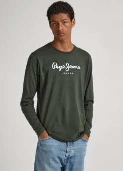 Men Pepe Jeans Printed Logo Cotton T-Shirt