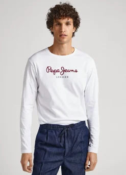 Men Pepe Jeans Printed Logo Cotton T-Shirt