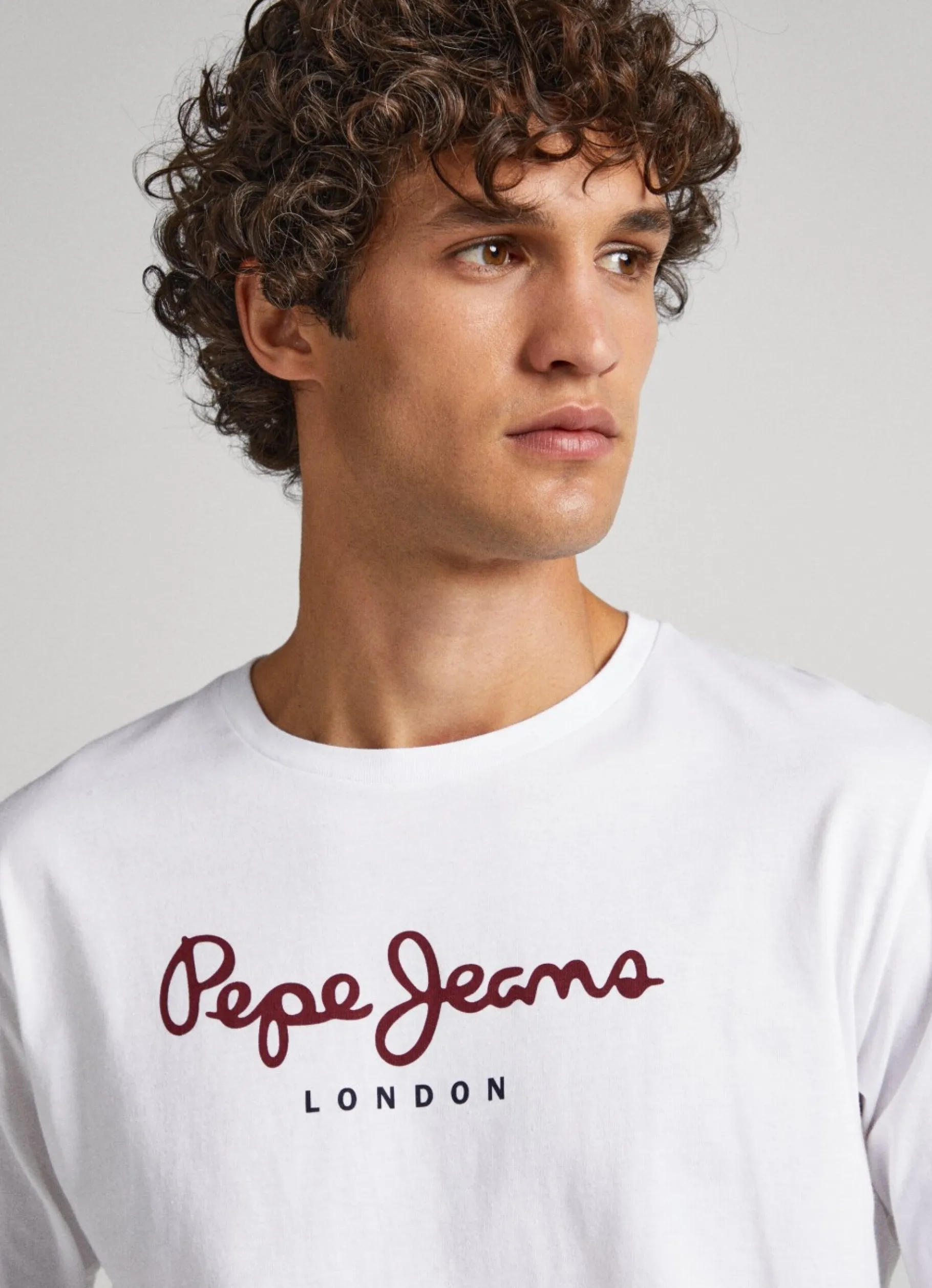 Men Pepe Jeans Printed Logo Cotton T-Shirt