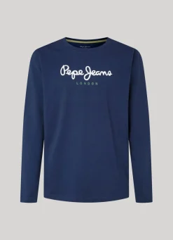 Men Pepe Jeans Printed Logo Cotton T-Shirt
