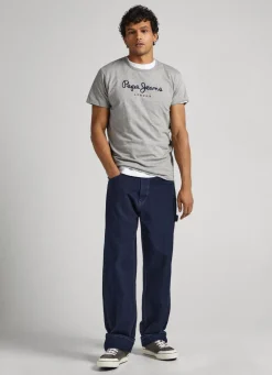 Men Pepe Jeans Printed Logo Cotton T-Shirt