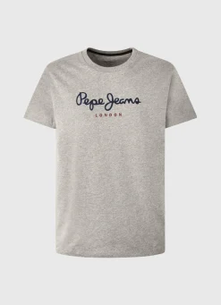 Men Pepe Jeans Printed Logo Cotton T-Shirt