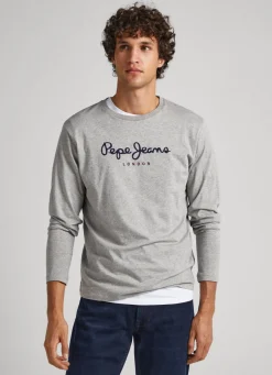 Men Pepe Jeans Printed Logo Cotton T-Shirt