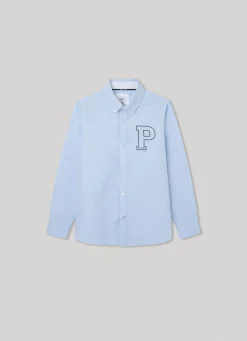 Boy Pepe Jeans Printed Logo Oxford Shirt