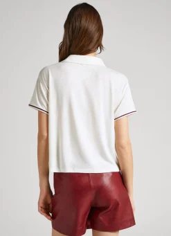 Women Pepe Jeans Printed Logo Polo Shirt