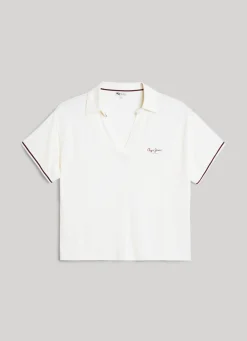 Women Pepe Jeans Printed Logo Polo Shirt