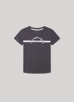 Boy Pepe Jeans Printed Logo T-Shirt
