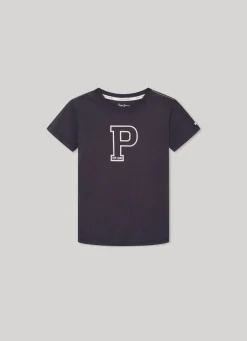 Boy Pepe Jeans Printed P Maxi Logo T-Shirt