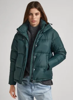 Women Pepe Jeans Puffer Jacket With Hood