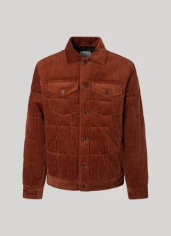 Men Pepe Jeans Quilted Corduroy Puffer Jacket