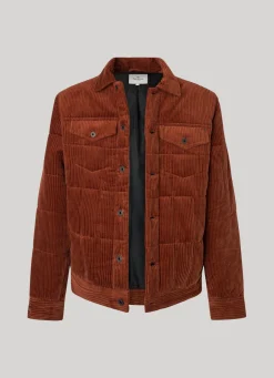 Men Pepe Jeans Quilted Corduroy Puffer Jacket