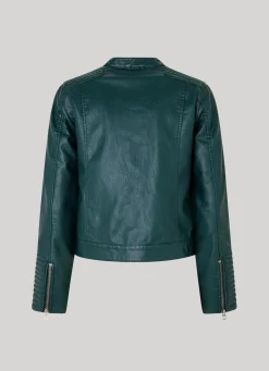 Women Pepe Jeans Quilted Shoulder Biker Jacket