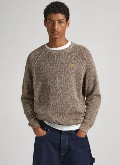 Men Pepe Jeans Raglan Sleeve Cotton Sweatshirt