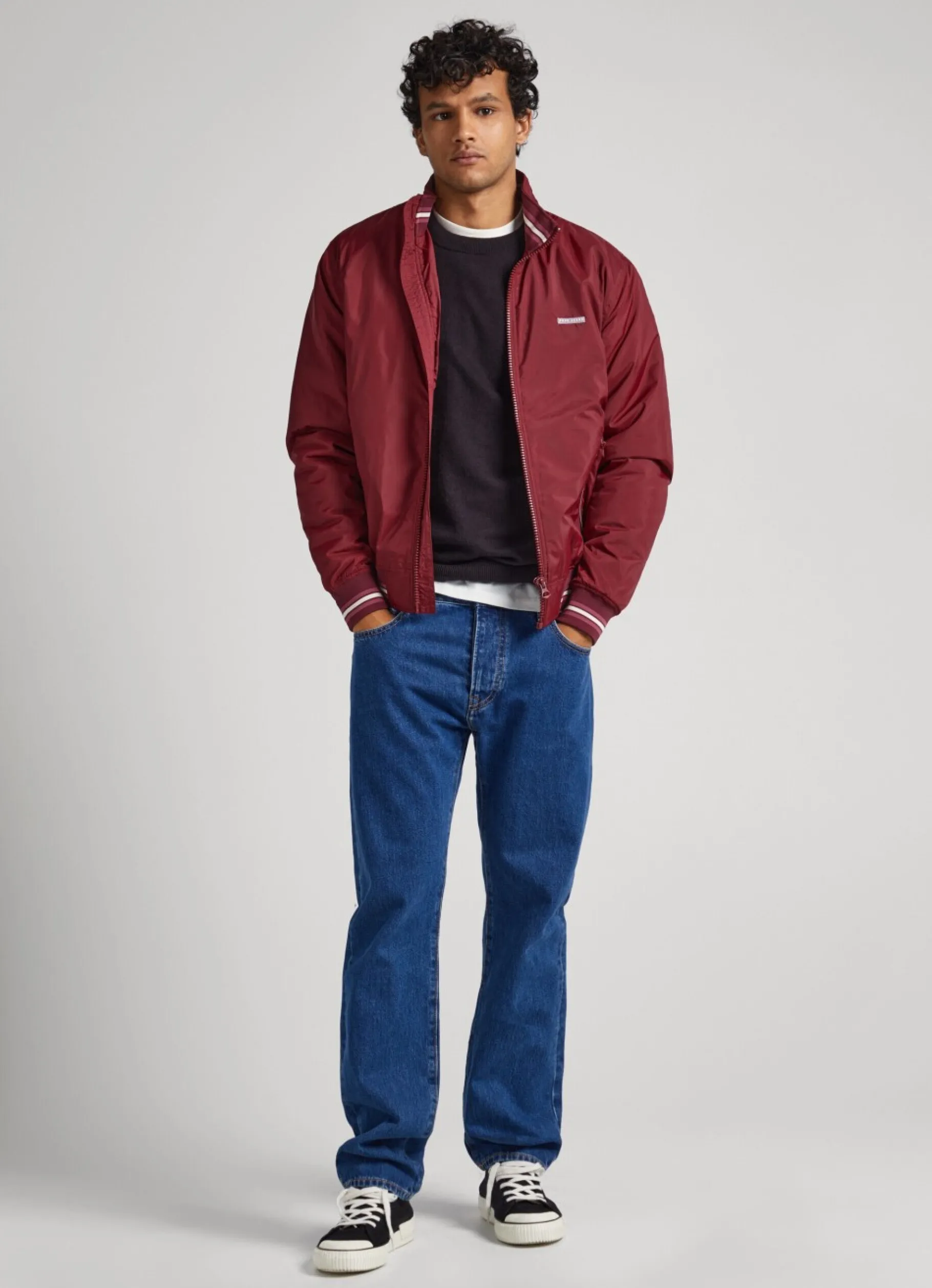 Men Pepe Jeans Recycled Fabric Bomber Jacket