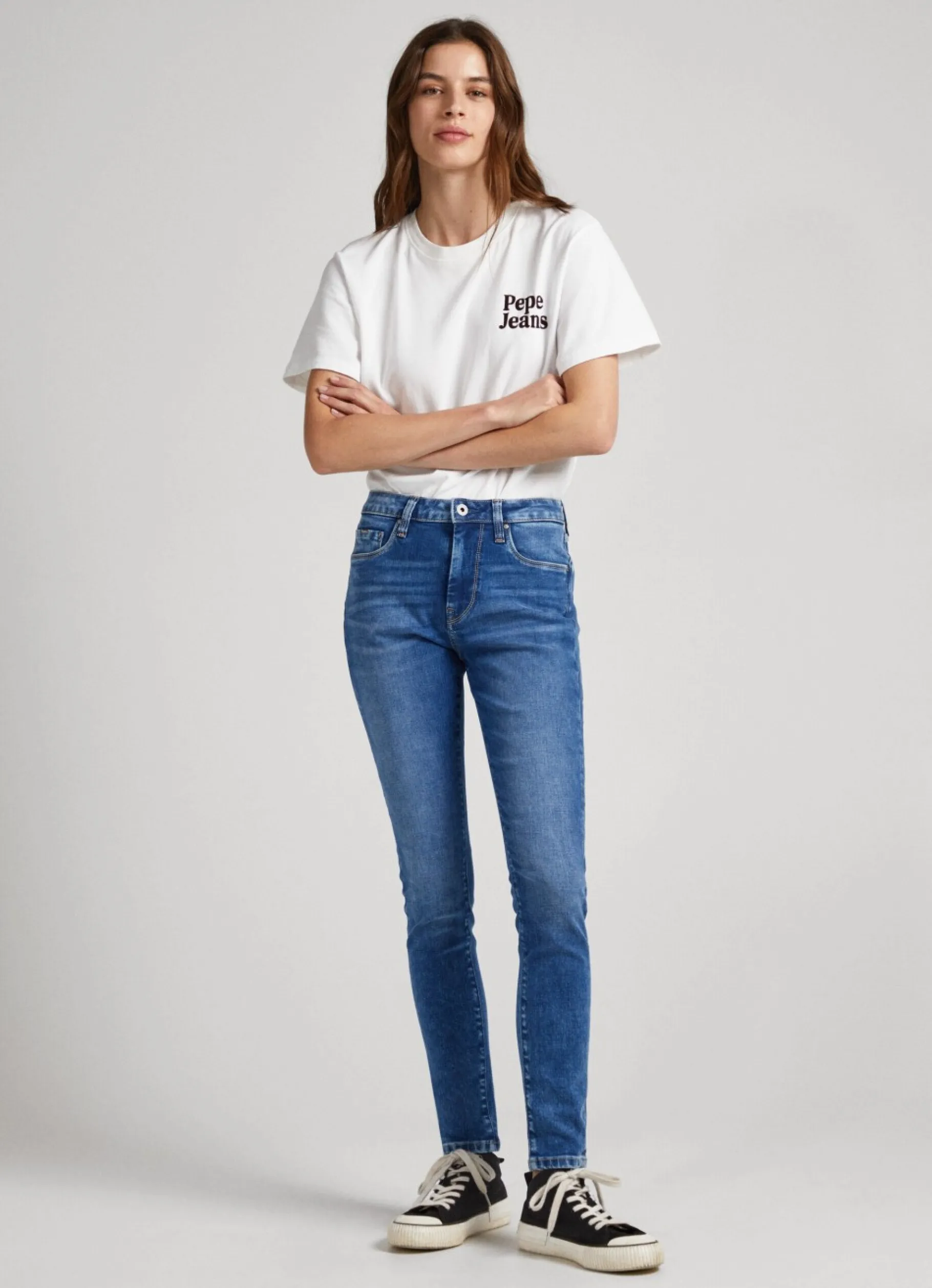 Women Pepe Jeans Regent Skinny Fit High-Rise Jeans