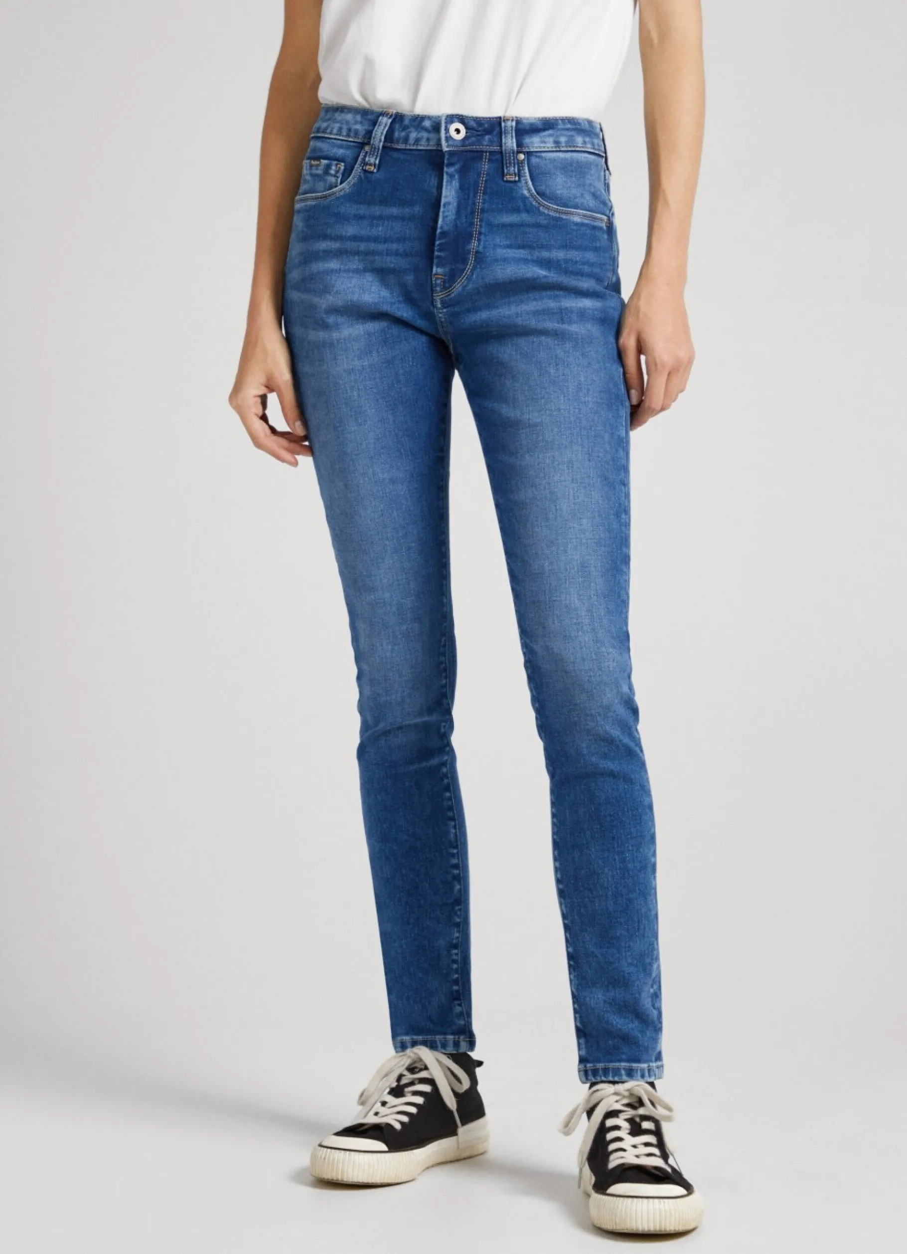 Women Pepe Jeans Regent Skinny Fit High-Rise Jeans