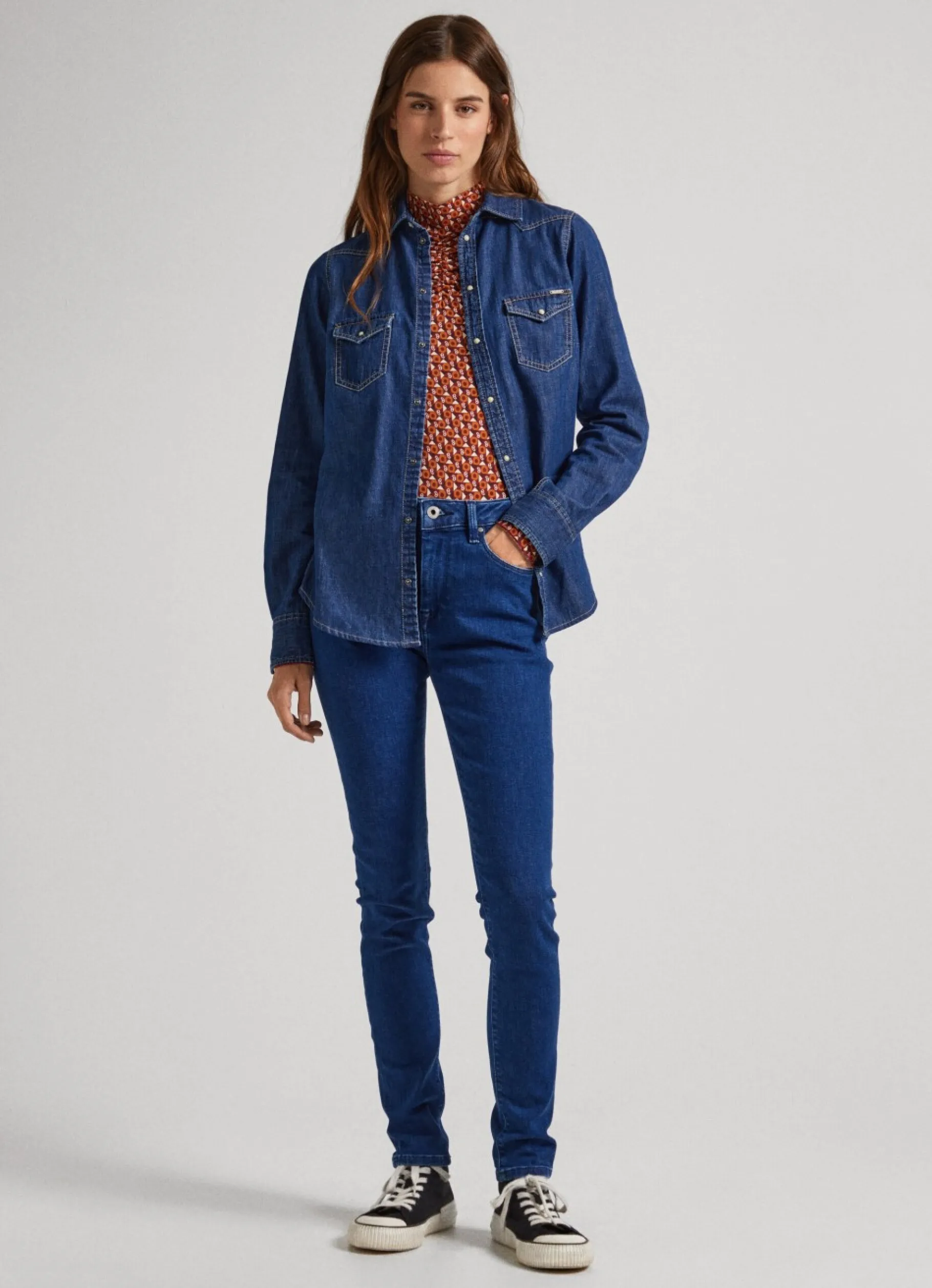 Women Pepe Jeans Regent Skinny Fit High-Rise Jeans