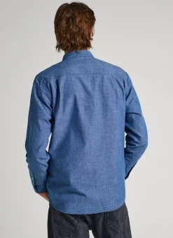 Men Pepe Jeans Regular Fit Chambray Shirt