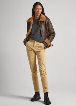 Women Pepe Jeans Regular Fit Chino Trousers