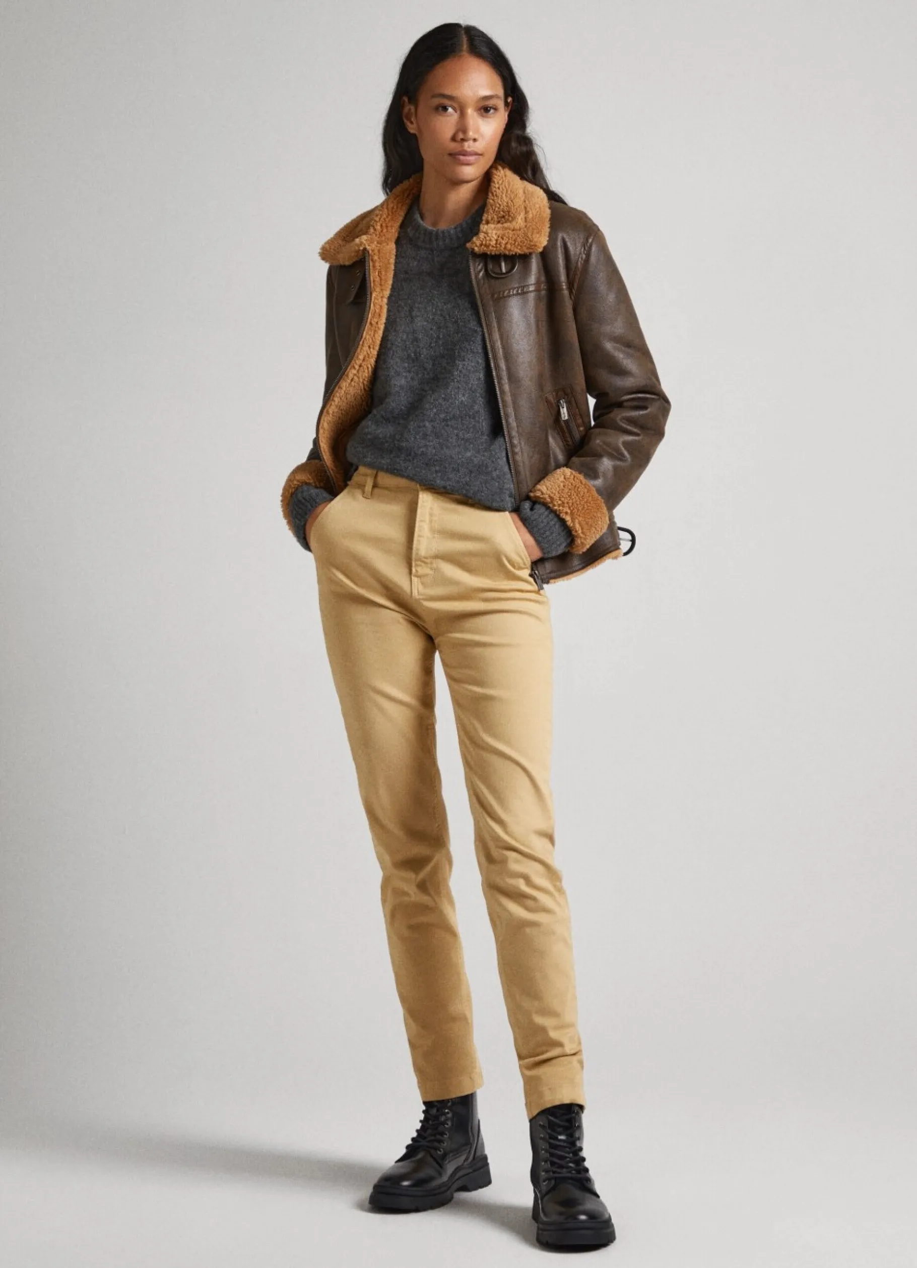 Women Pepe Jeans Regular Fit Chino Trousers