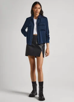 Women Pepe Jeans Regular Fit Satin Shirt
