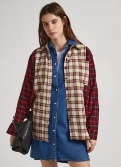 Women Pepe Jeans Relaxed Fit Checked Shirt