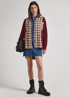 Women Pepe Jeans Relaxed Fit Checked Shirt