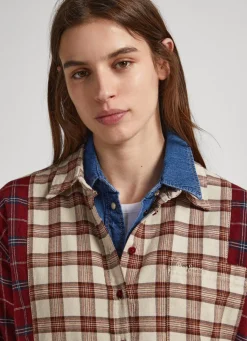Women Pepe Jeans Relaxed Fit Checked Shirt