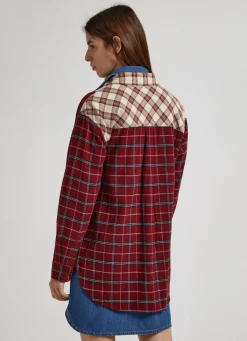 Women Pepe Jeans Relaxed Fit Checked Shirt