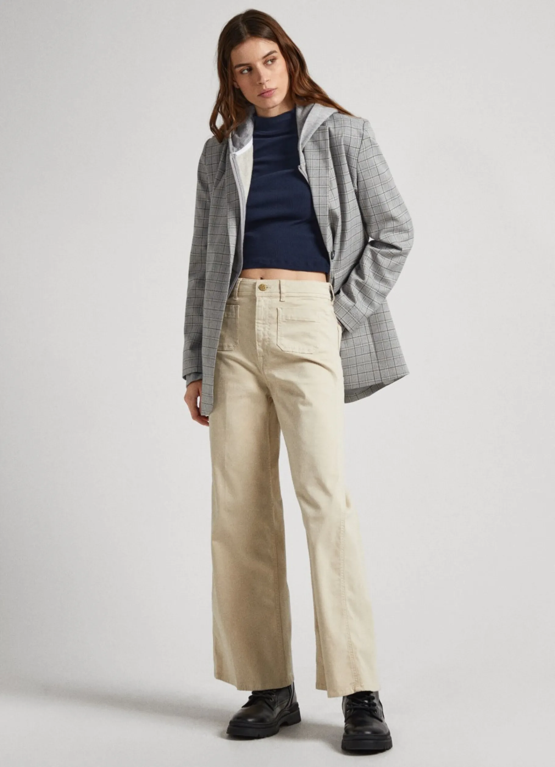 Women Pepe Jeans Relaxed Fit Cropped Trousers