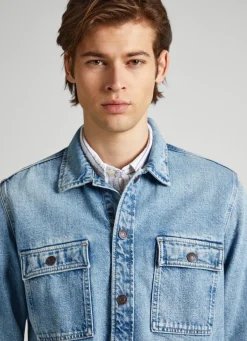 Men Pepe Jeans Relaxed Fit Overshirt