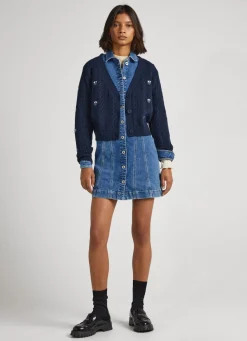 Women Pepe Jeans Rib Detail Cardigan
