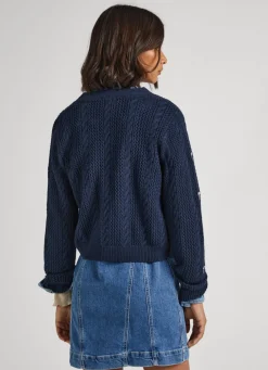 Women Pepe Jeans Rib Detail Cardigan