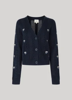 Women Pepe Jeans Rib Detail Cardigan