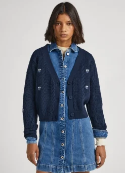 Women Pepe Jeans Rib Detail Cardigan