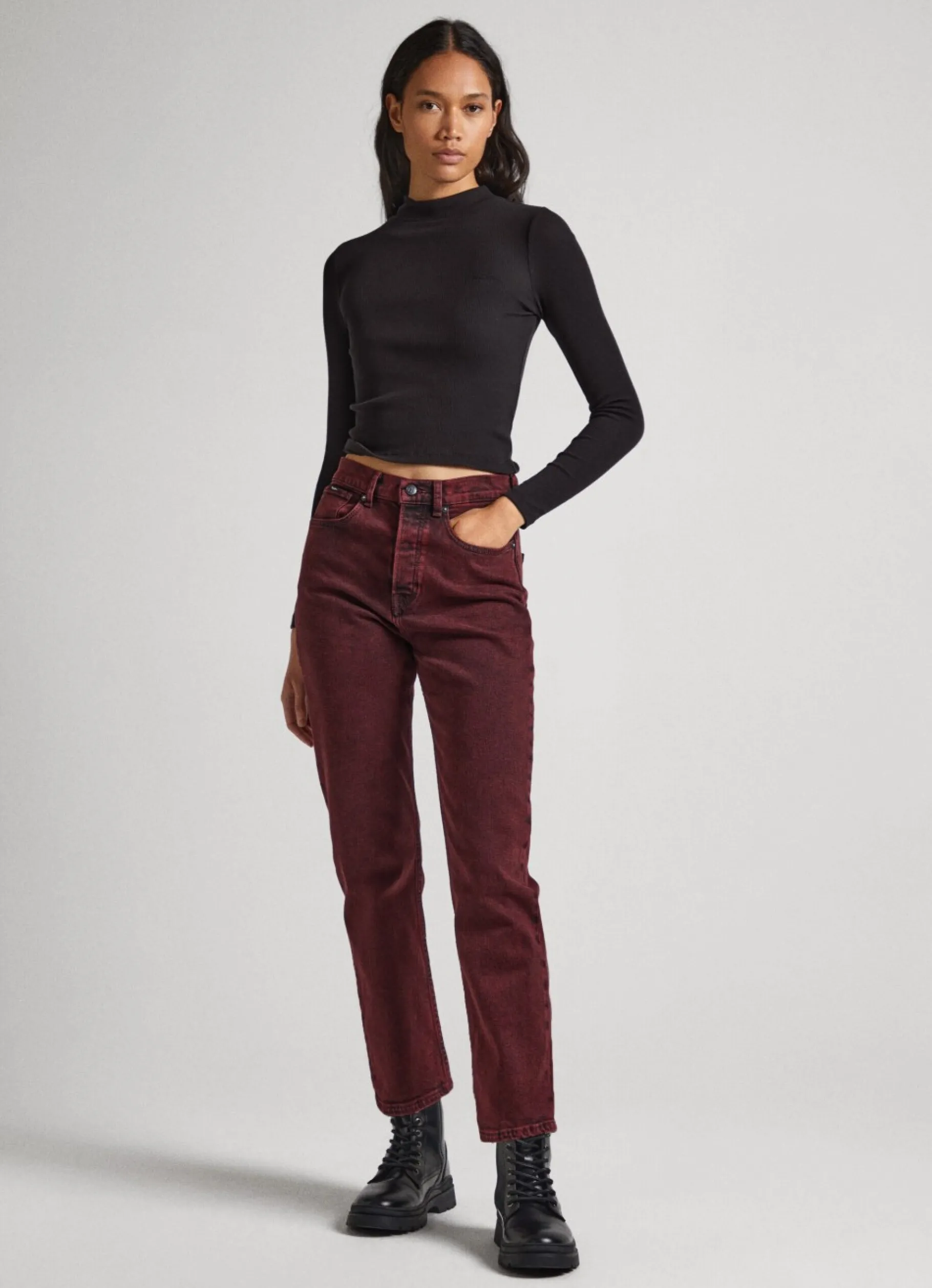 Women Pepe Jeans Ribbed Long-Sleeve T-Shirt