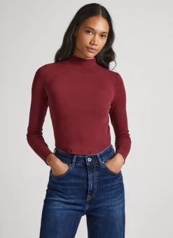 Women Pepe Jeans Ribbed Long-Sleeve T-Shirt