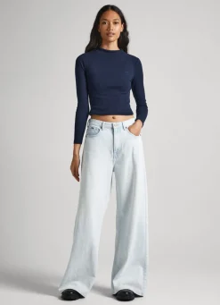 Women Pepe Jeans Ribbed Long-Sleeve T-Shirt