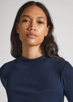 Women Pepe Jeans Ribbed Long-Sleeve T-Shirt