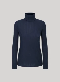 Women Pepe Jeans Ribbed Turtleneck Long Sleeve T-Shirt