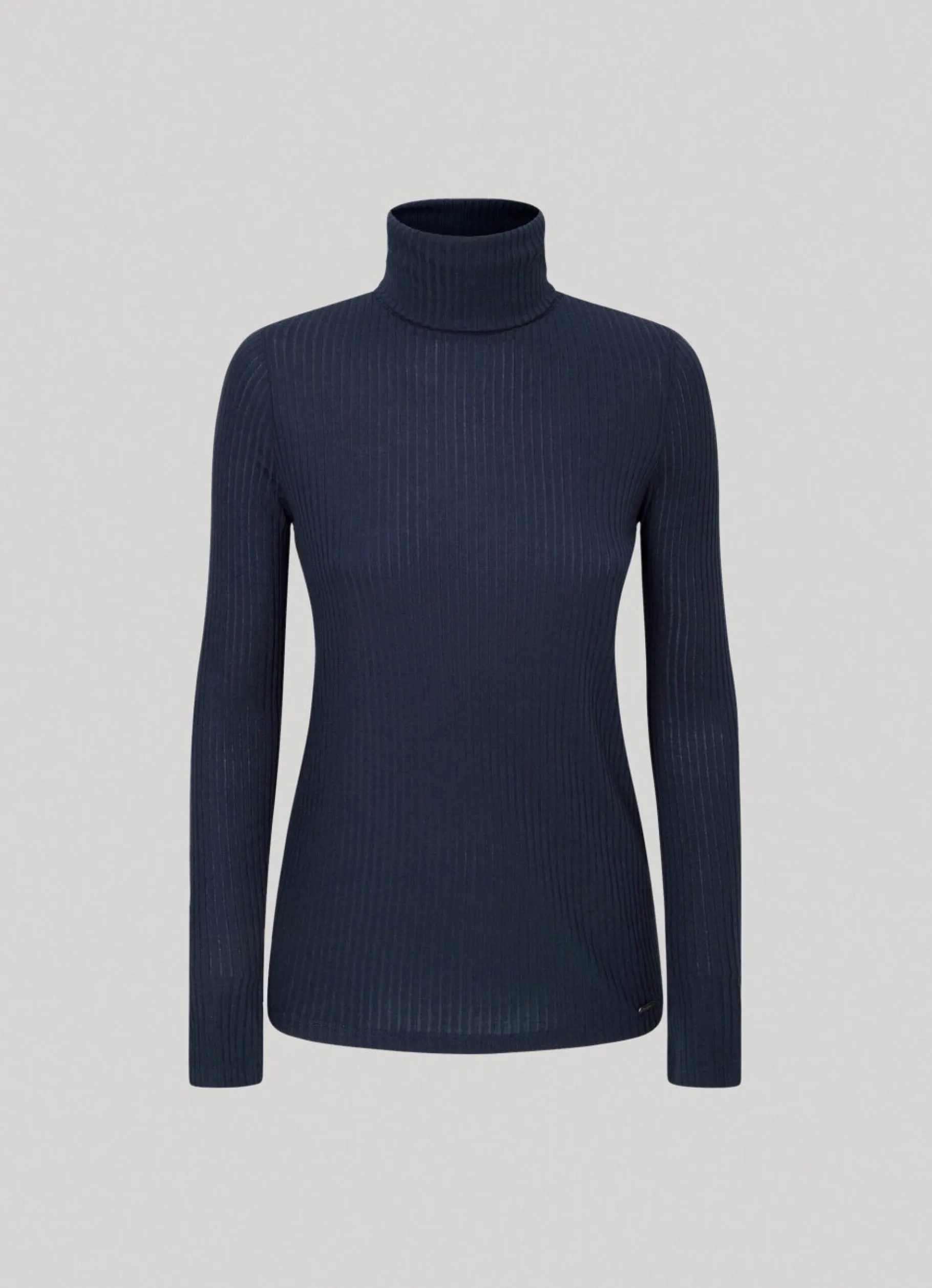 Women Pepe Jeans Ribbed Turtleneck Long Sleeve T-Shirt