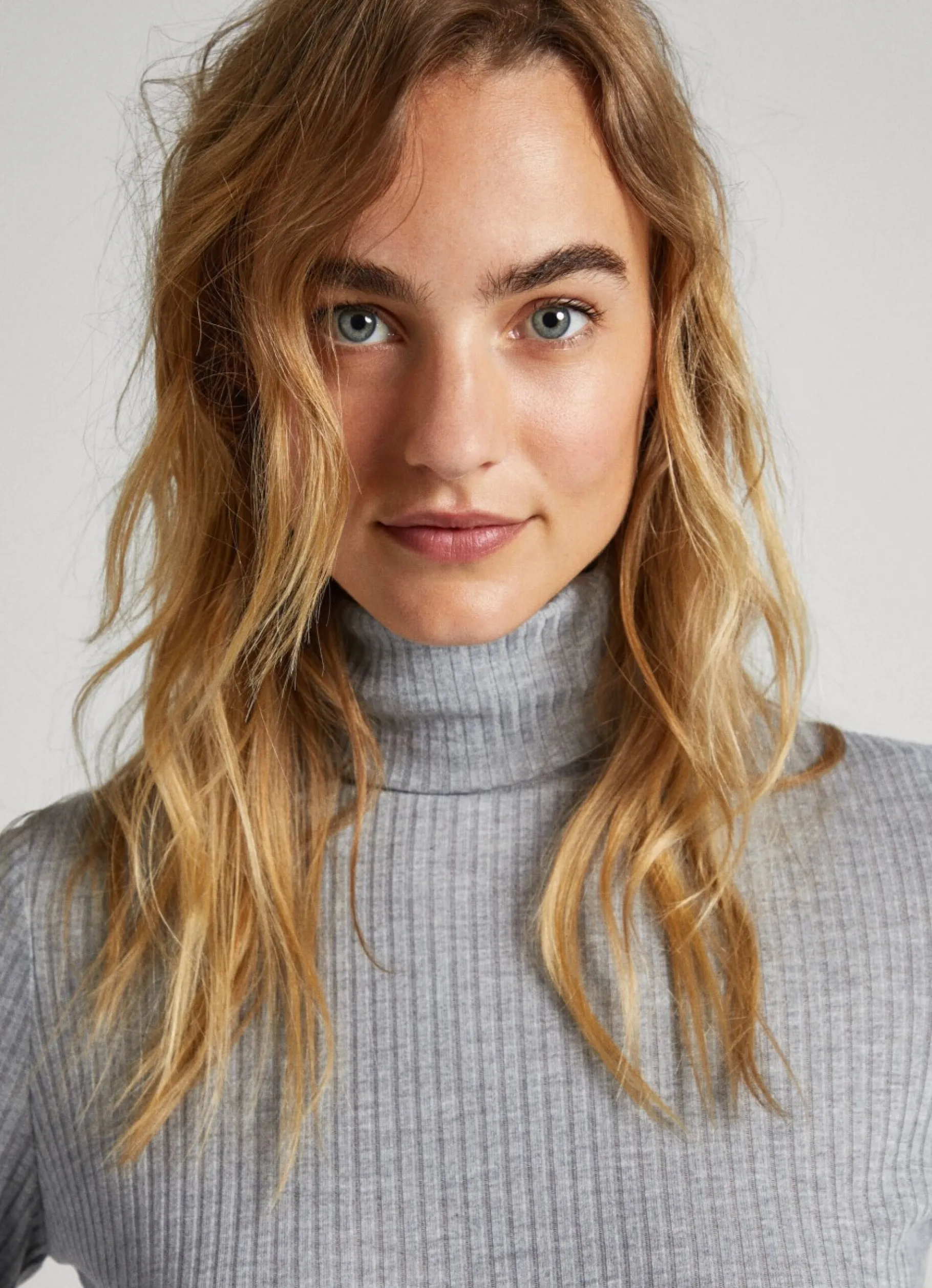 Women Pepe Jeans Ribbed Turtleneck Long Sleeve T-Shirt