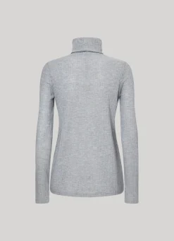 Women Pepe Jeans Ribbed Turtleneck Long Sleeve T-Shirt