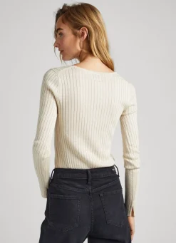 Women Pepe Jeans Ribbed V-Neck Knit
