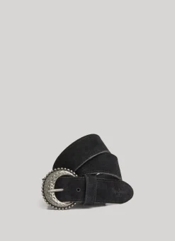 Women Pepe Jeans Round Buckle Suede Belt